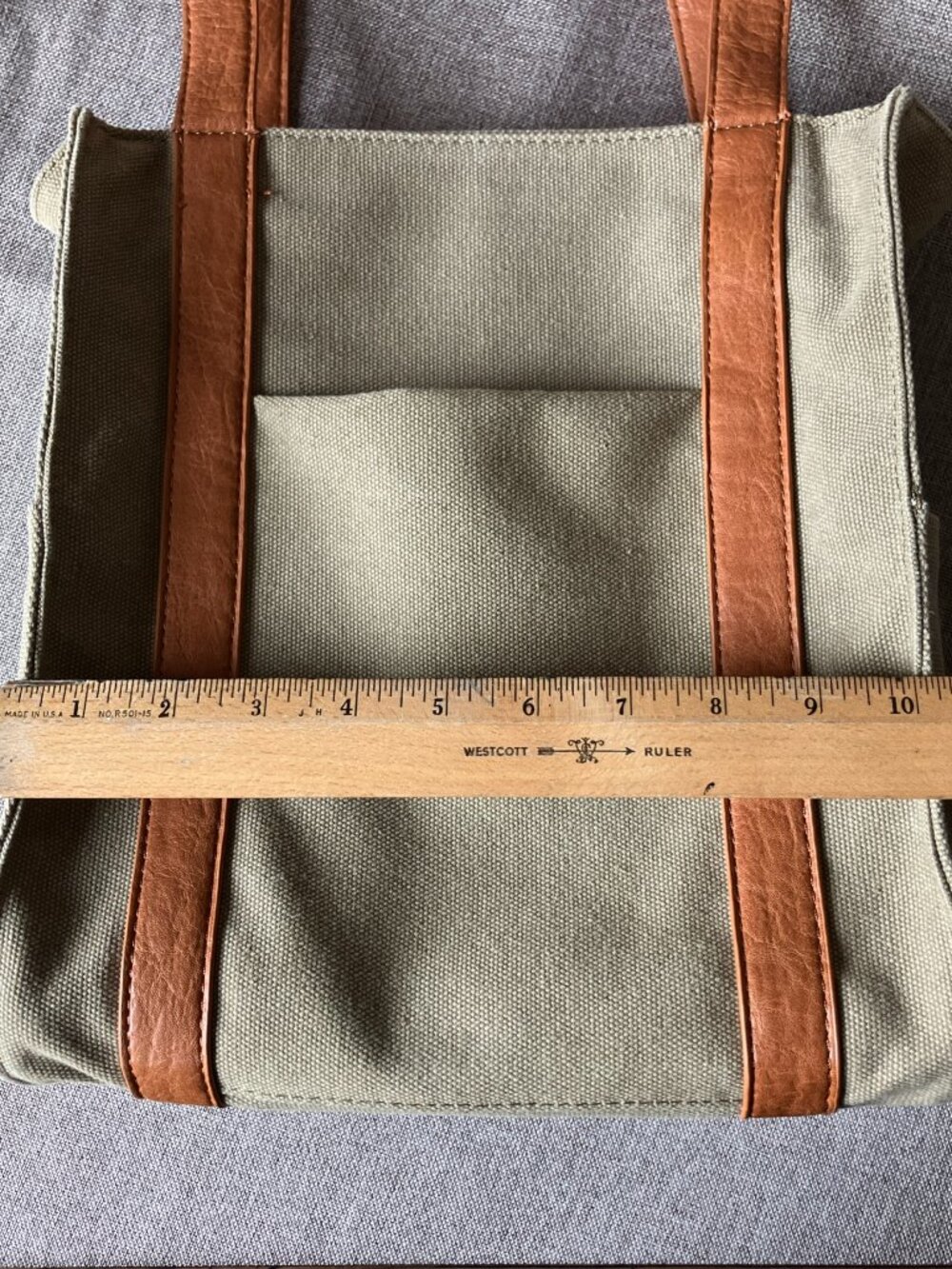 Joy Susan Medium Canvas Tote with Vegan Leather Straps and Abundance of Pockets - Picture 8 of 14